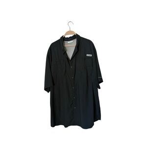 Columbia‎ Tamiami Shirt Mens 2XT Black Omni-Shade Fishing Outdoor Short Sleeve